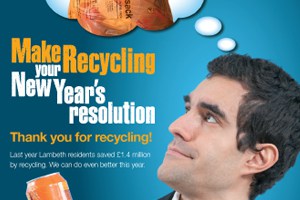 One of the campaign posters which will appear on the boroughs waste collection vehicles